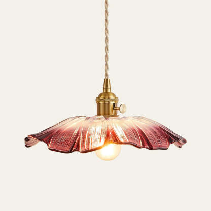 Vintage Flower Shape Glass Pendant Light For Dining Room