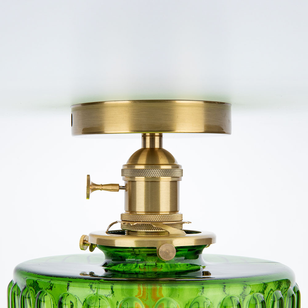 Green Industrial Vintage Glass Ceiling Light