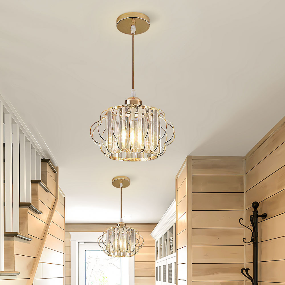 Modern Luxurious Gold Crystal Hallway Ceiling Light