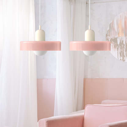 2 Lights Modern Coloured Glass Pendant Light