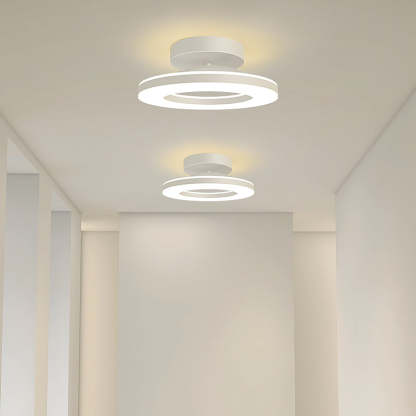 Gold Iron Hallway LED Semi-Flush Ceiling Light