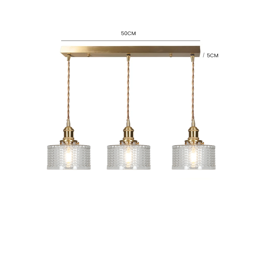 Retro Short Cylinder Wavy Glass Pendant Light -Homdiy