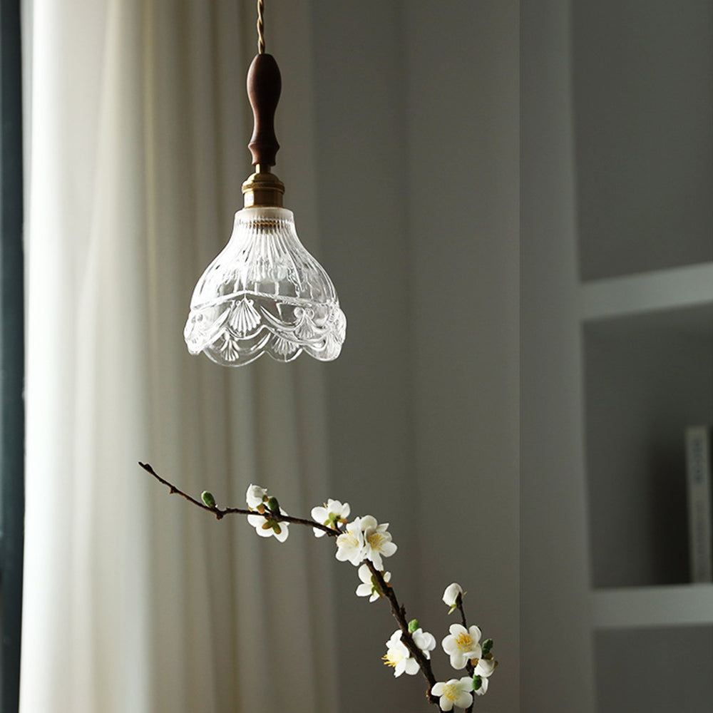 Vintage Small Glass Pendant Lighting For Bedroom
