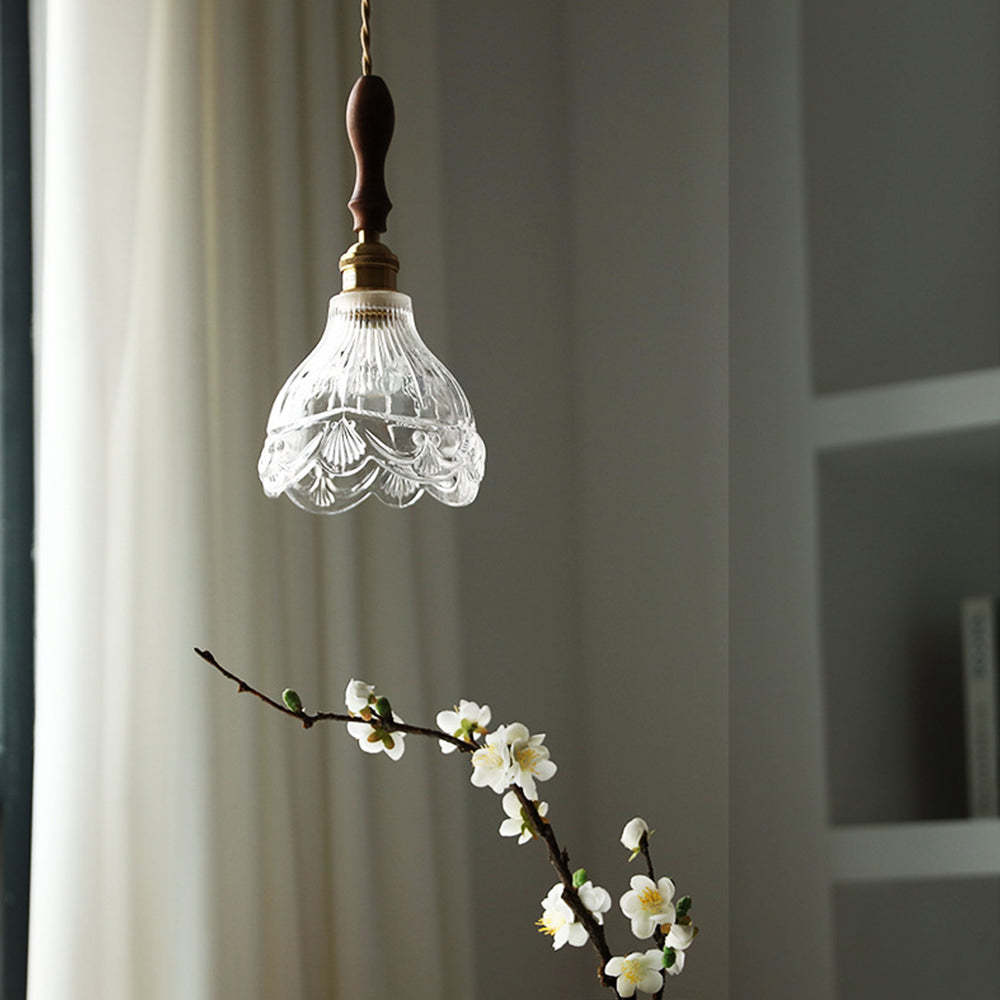 Vintage Small Glass Pendant Lighting For Bedroom