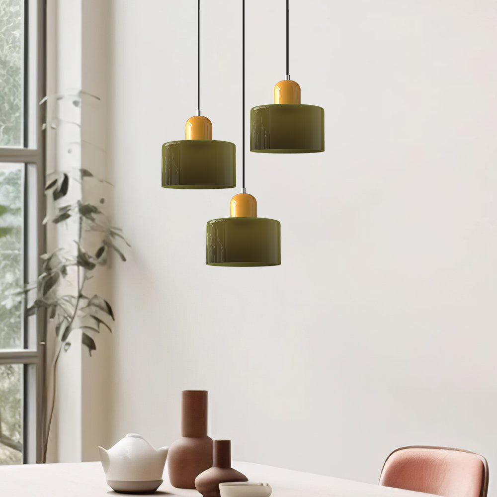 Contemporary 3-Heads Glass Pendant Light For Kitchen