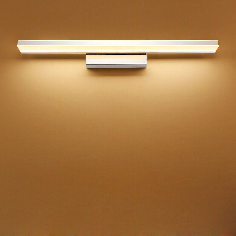 Contemporary Silver Simple Metal Mirror Bathroom Wall Light