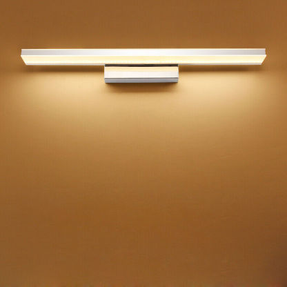Contemporary Silver Simple Metal Mirror Bathroom Wall Light
