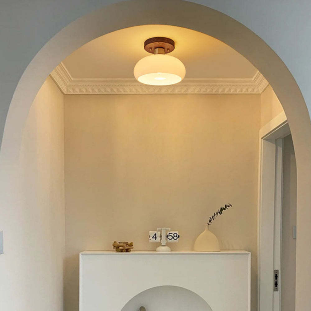 Disc Antique Glass Hallway Ceiling Lighting