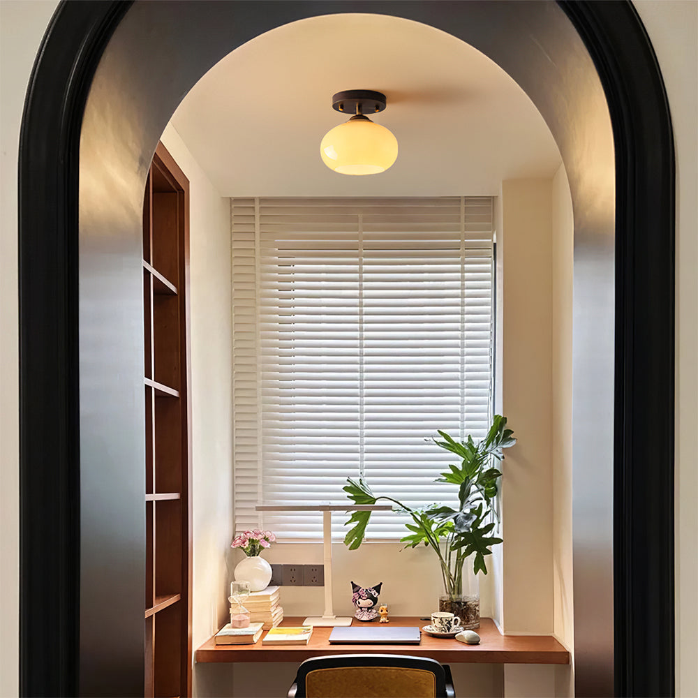 Vintage Orange Round Ceiling Bedroom Lighting