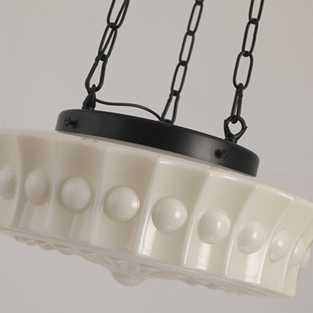 White Vintage Round Pendant Light -Homdiy