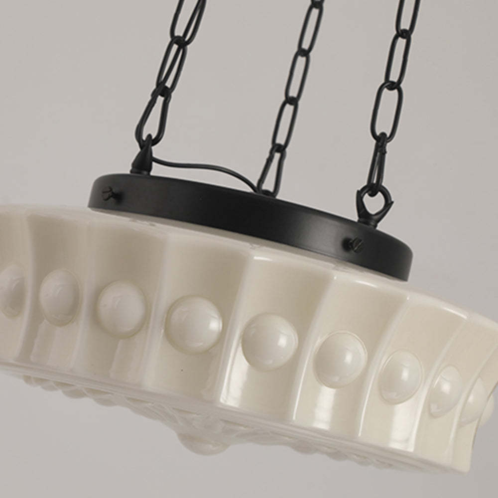 White Vintage Round Pendant Light -Homdiy