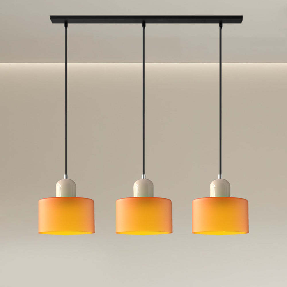 Contemporary 3-Heads Glass Pendant Light For Kitchen