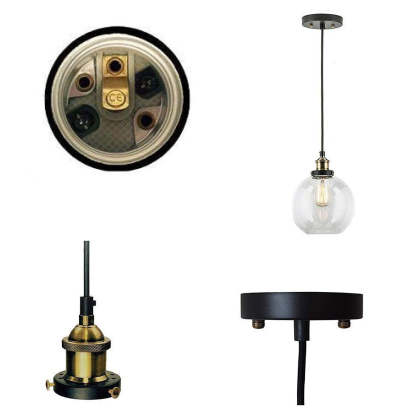 Minimalist Style Black Glass Pendant Light For Kitchen