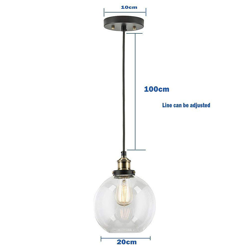 Minimalist Style Black Glass Pendant Light For Kitchen