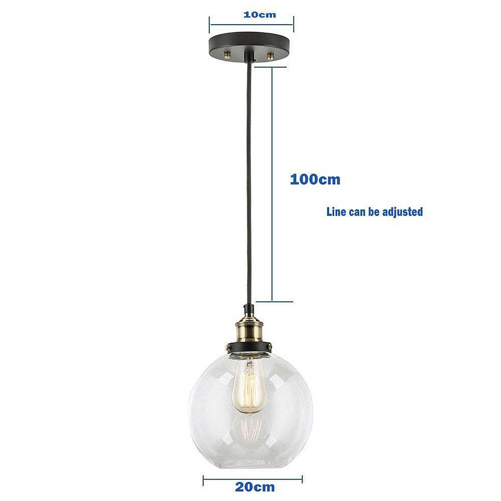 Minimalist Style Black Glass Pendant Light For Kitchen