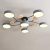 Homdiy Ceiling Light Contemporary Multi-Head Round Iron LED Semi-Flush Chandelier