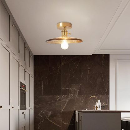 Antique Simple Glass Ceiling Lighting For Bedroom