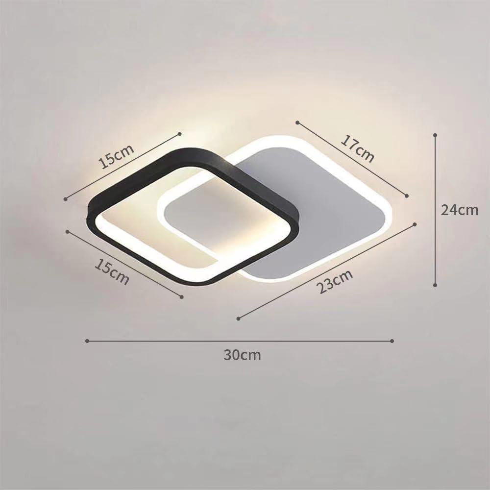 Contemporary Geometric Iron Black Flush LED Ceiling Lights For Bedroom