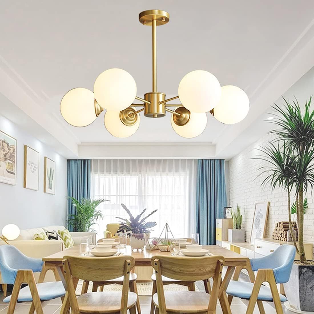 Homdiy Glass Chandelier Modern Gold Luxury Brass Chandelier Light For Bedroom