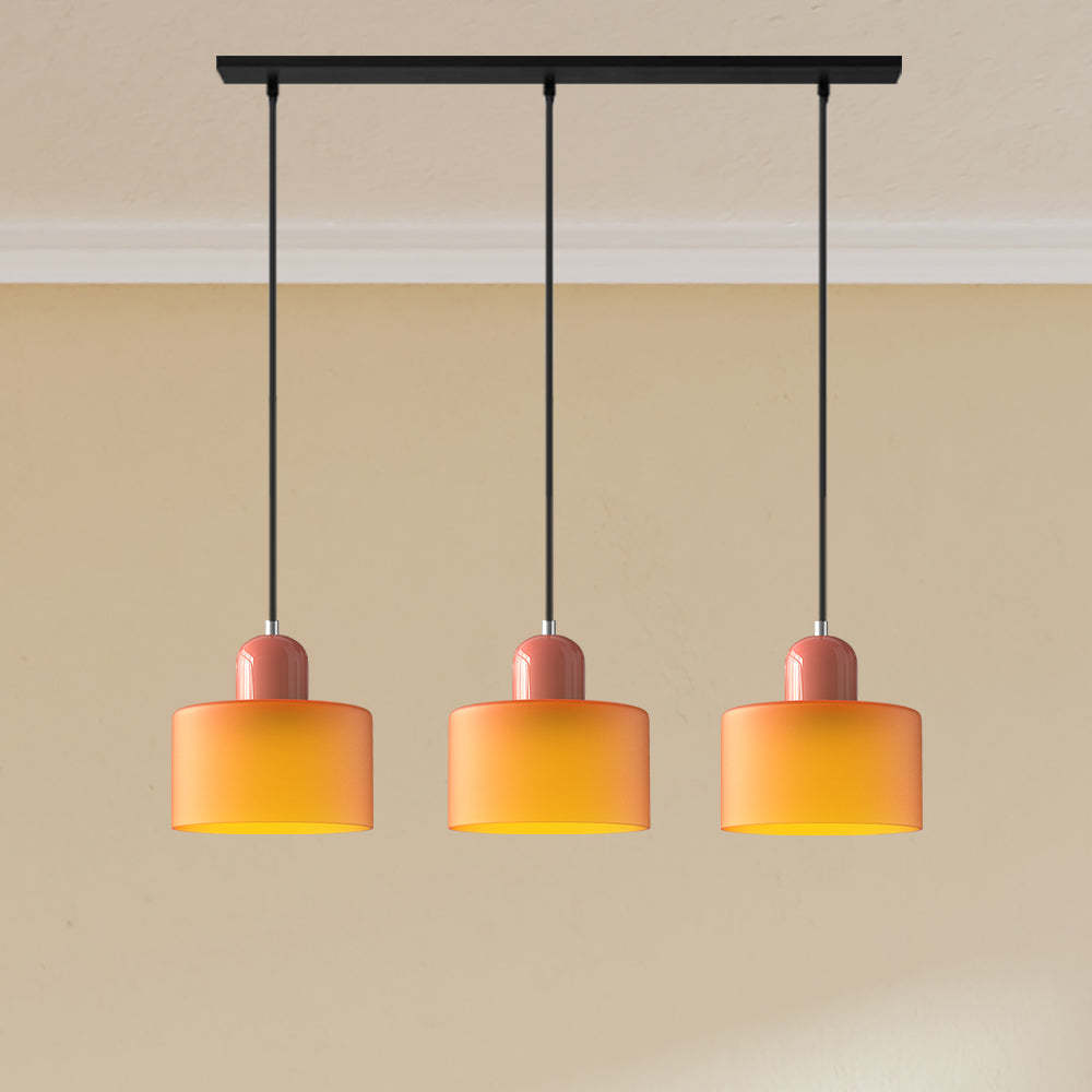 Contemporary 3-Heads Glass Pendant Light For Kitchen