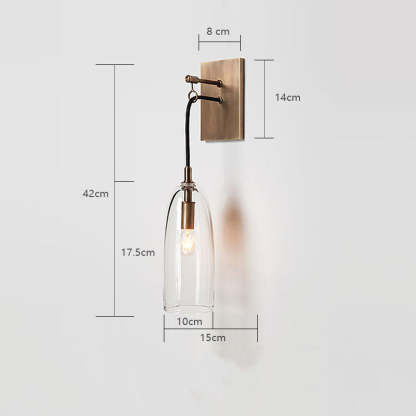 Designer Copper Transparent Glass Wall Lamp for Bedroom -Homdiy