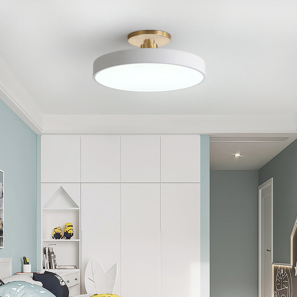 Simple Circular LED Semi Flush Mount Ceiling Light