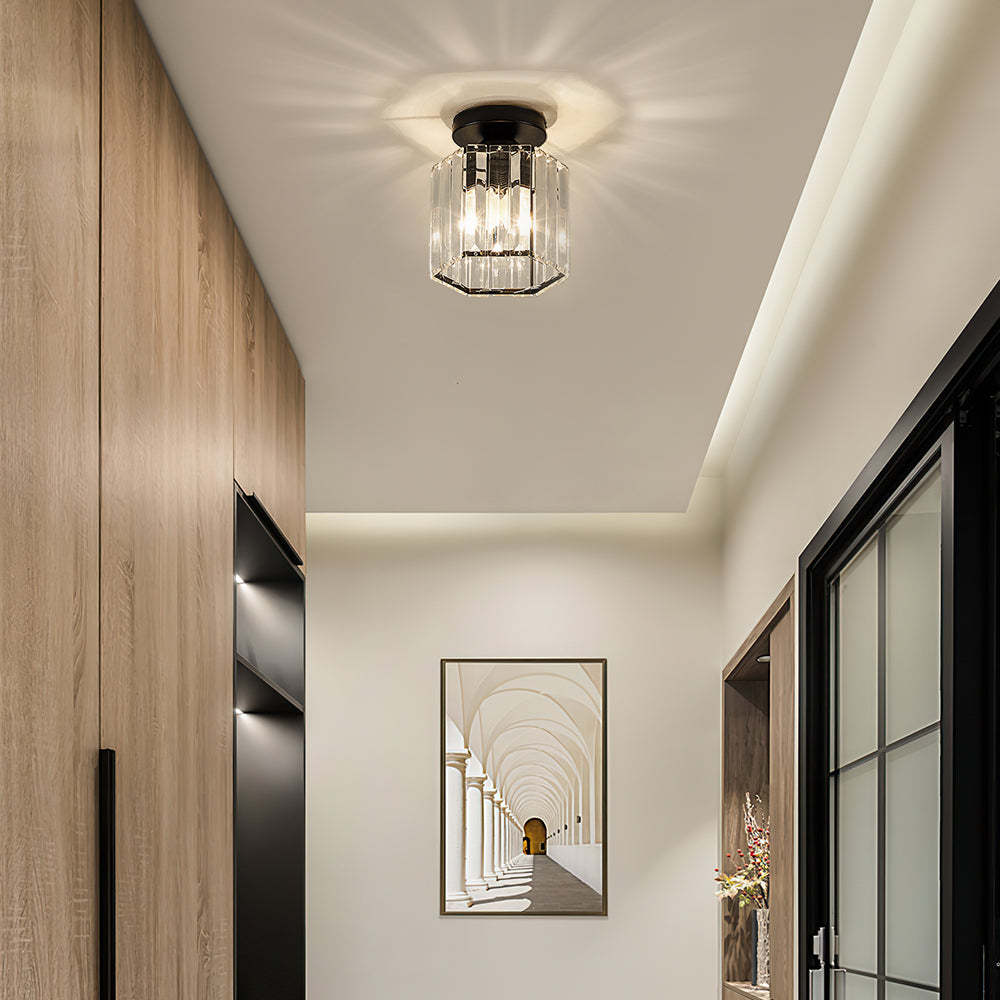 Luxurious Crystal Semi Flush Ceiling Light For Hallway