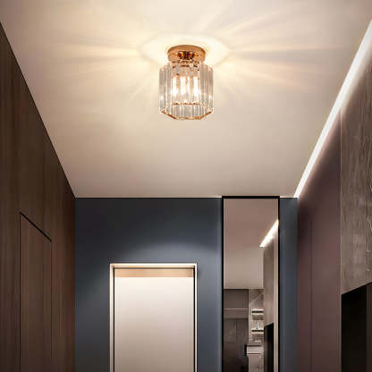 Luxurious Crystal Semi Flush Ceiling Light For Hallway