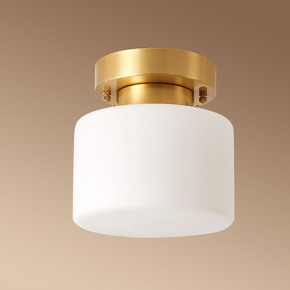 Minimalist Brass White Semi-Flush Ceiling Lighting