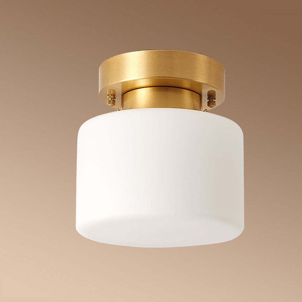 Minimalist Brass White Semi-Flush Ceiling Lighting