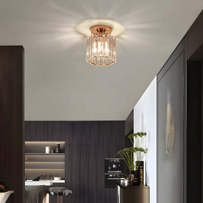 Luxurious Crystal Semi Flush Ceiling Light For Hallway