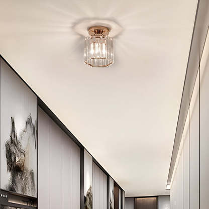 Luxurious Crystal Semi Flush Ceiling Light For Hallway