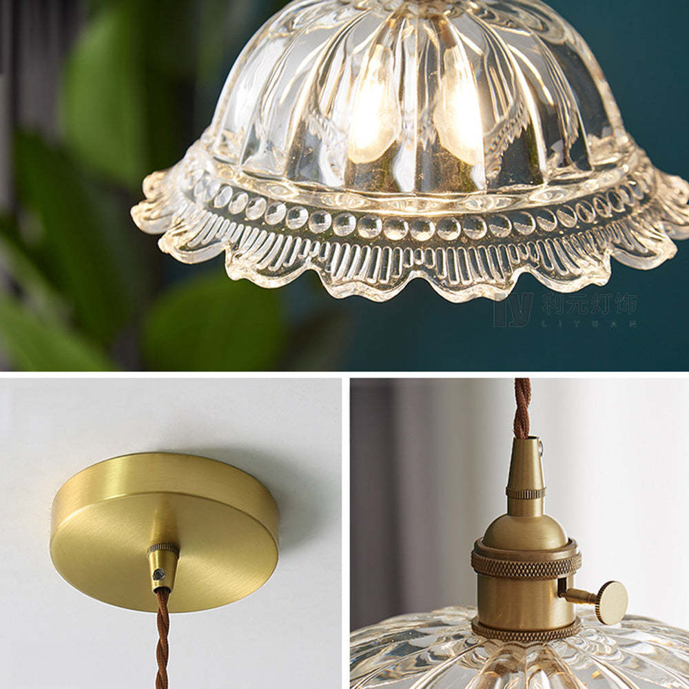 Vintage Glass Globe Pendant Light For Bedroom