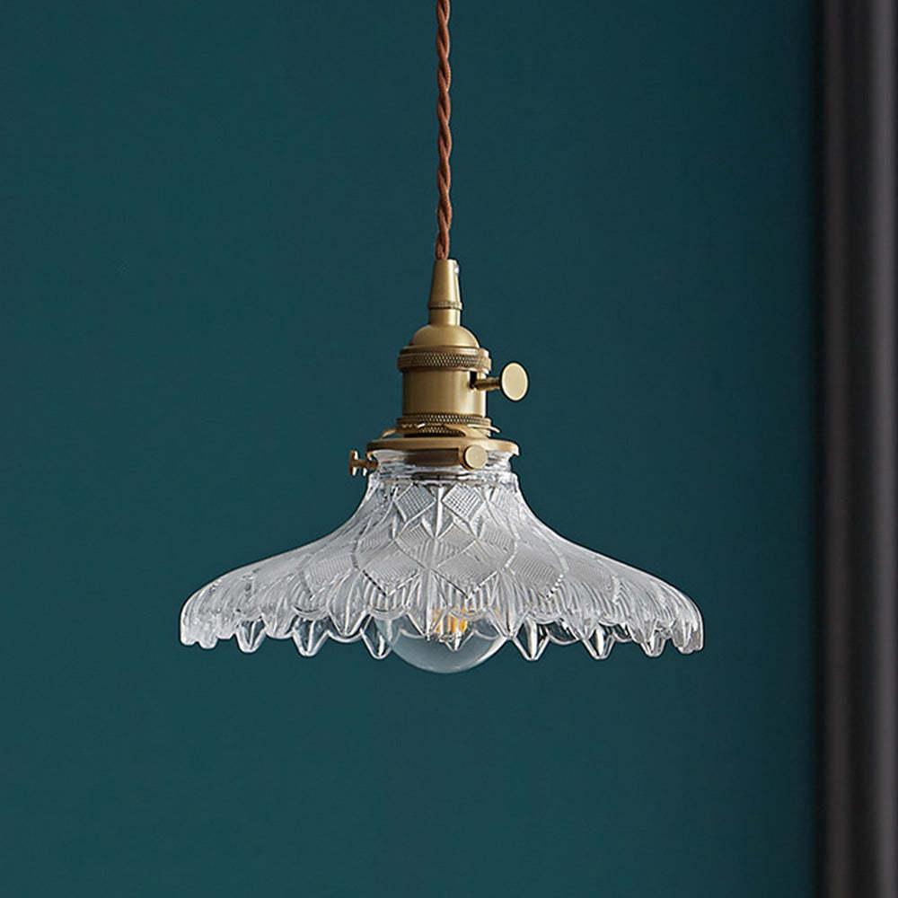 Vintage Glass Transparent Pendant Lighting For Bedroom