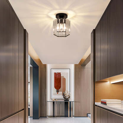 Luxurious Crystal Semi Flush Ceiling Light For Hallway