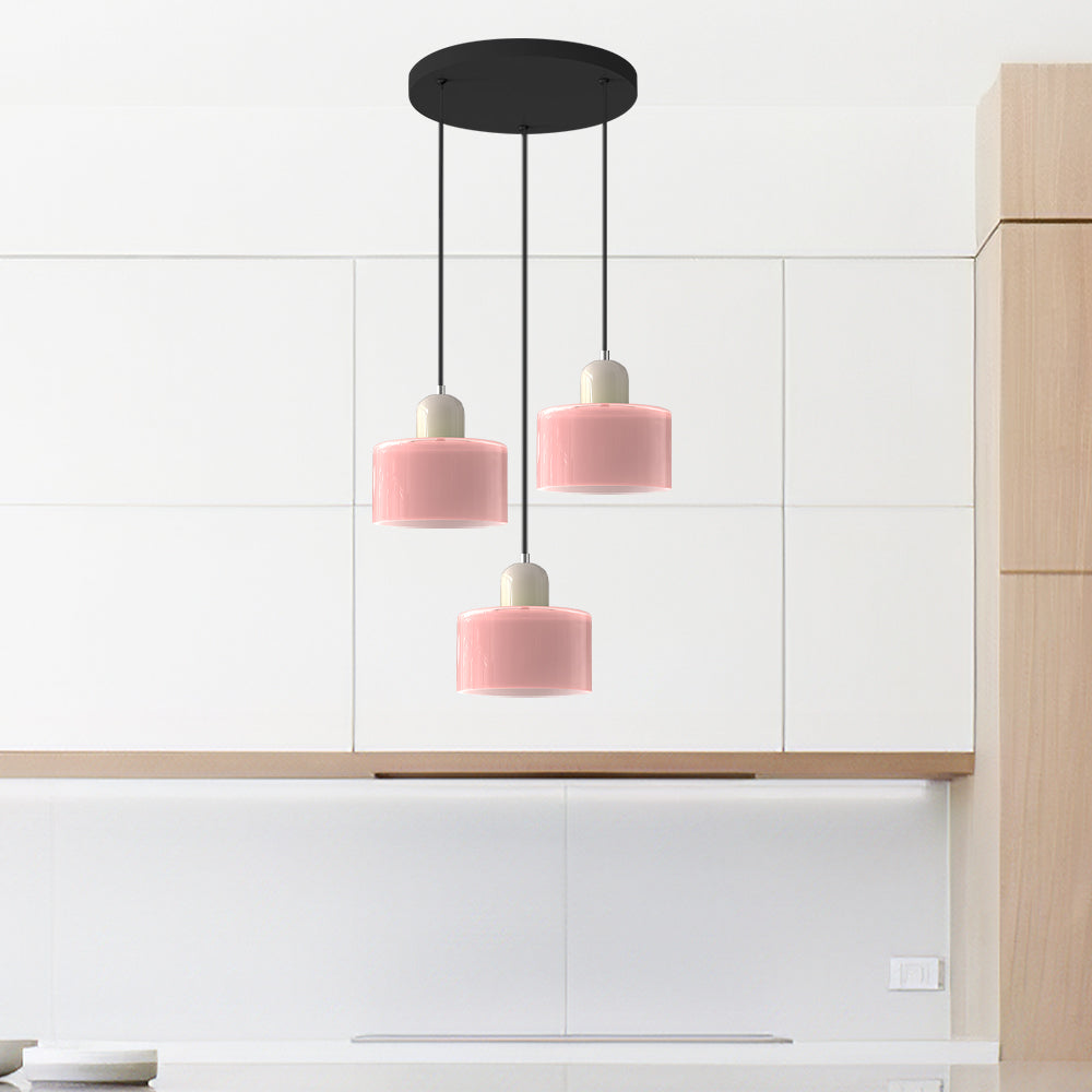 Contemporary 3-Heads Glass Pendant Light For Kitchen