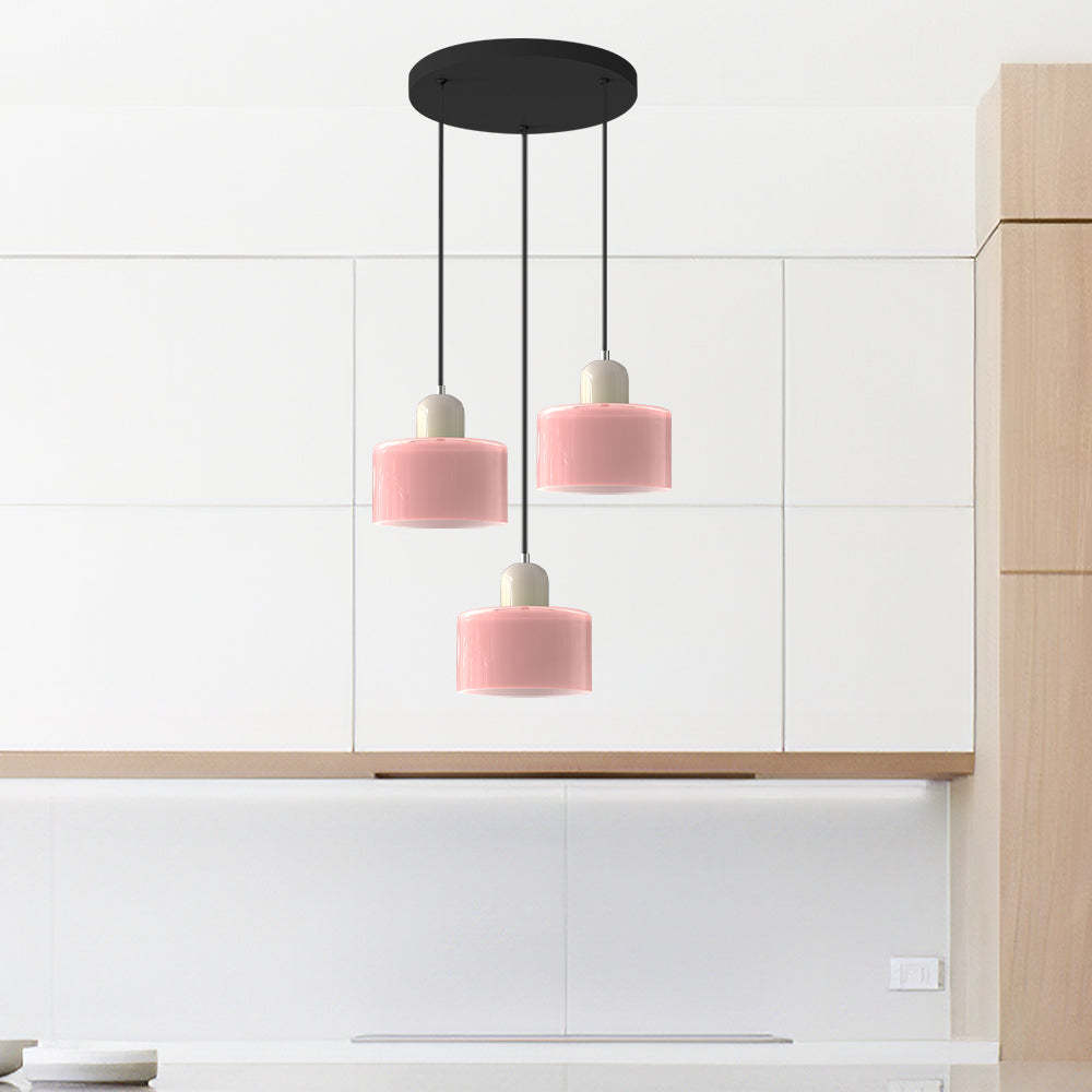 Contemporary 3-Heads Glass Pendant Light For Kitchen
