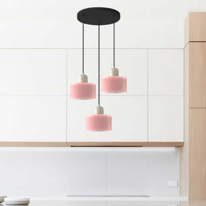 Contemporary 3-Heads Glass Pendant Light For Kitchen