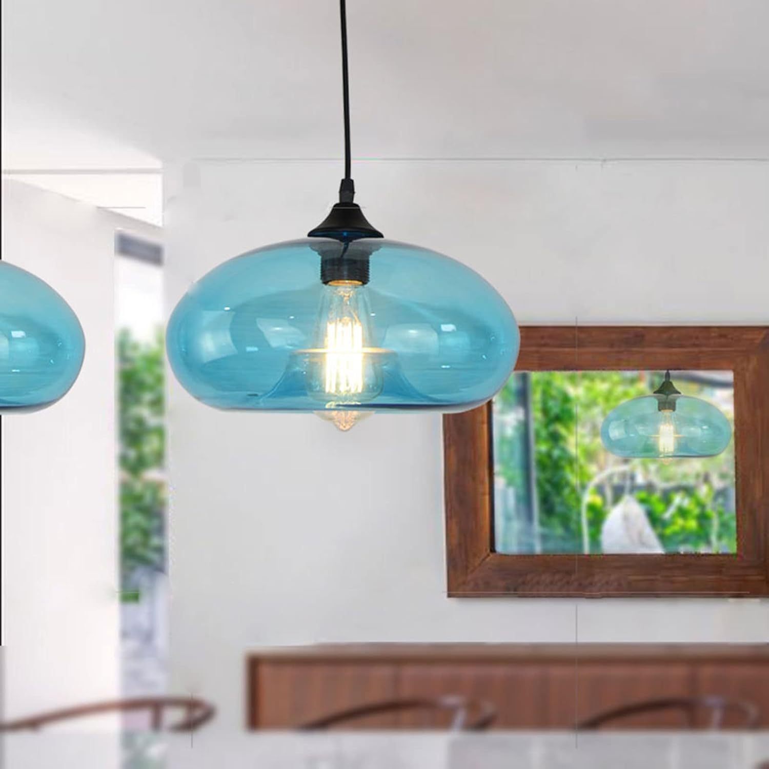 Vintage Glass Dining Room Kitchen Pendant Lights