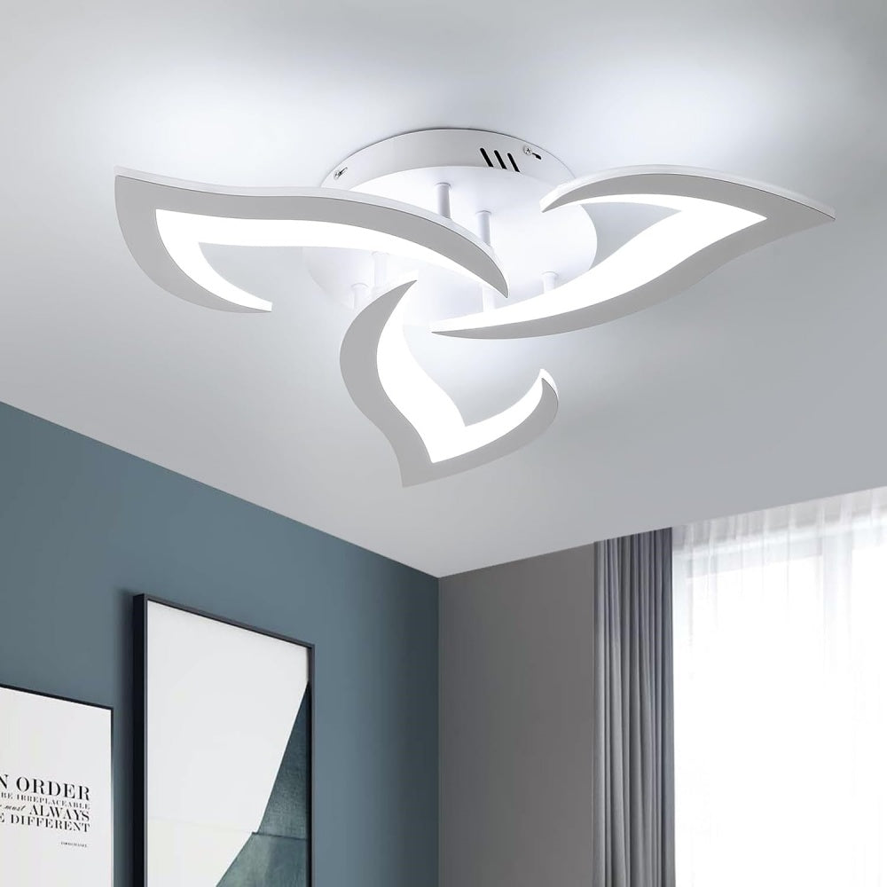 Modern Flower Shape Iron LED Ceiling Light For Bedroom
