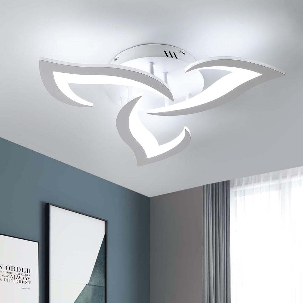 Modern Flower Shape Iron LED Ceiling Light For Bedroom