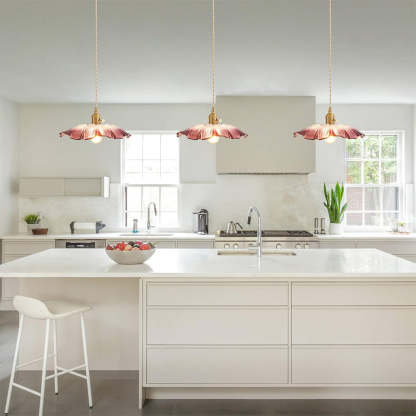 Vintage Flower Shape Glass Pendant Light For Dining Room