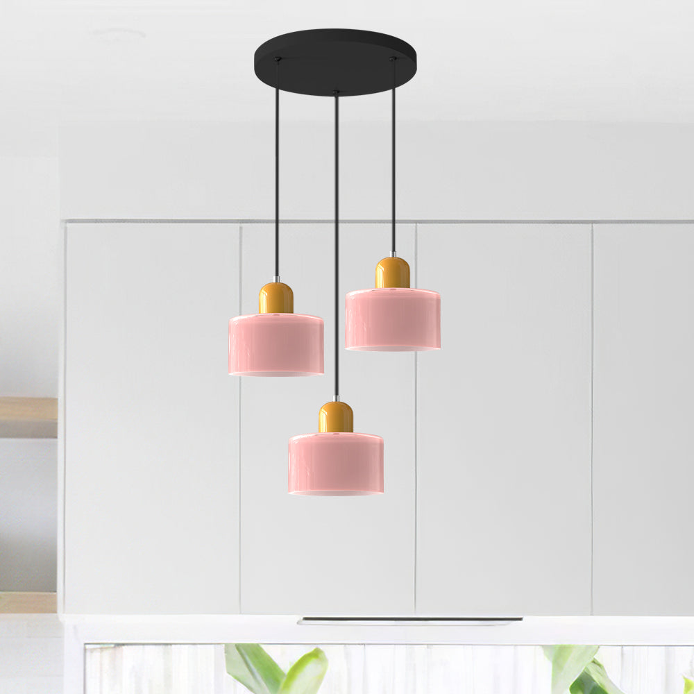 Contemporary 3-Heads Glass Pendant Light For Kitchen