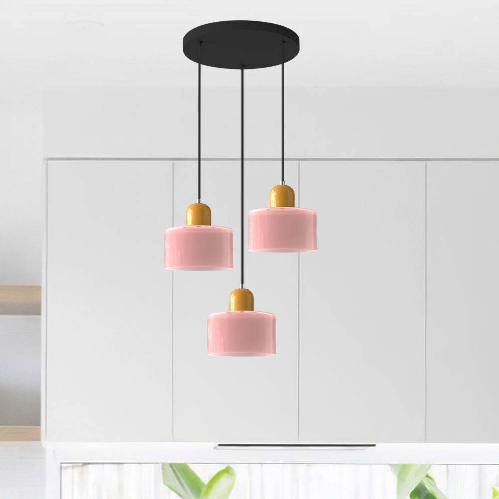 Contemporary 3-Heads Glass Pendant Light For Kitchen