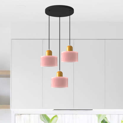 Contemporary 3-Heads Glass Pendant Light For Kitchen