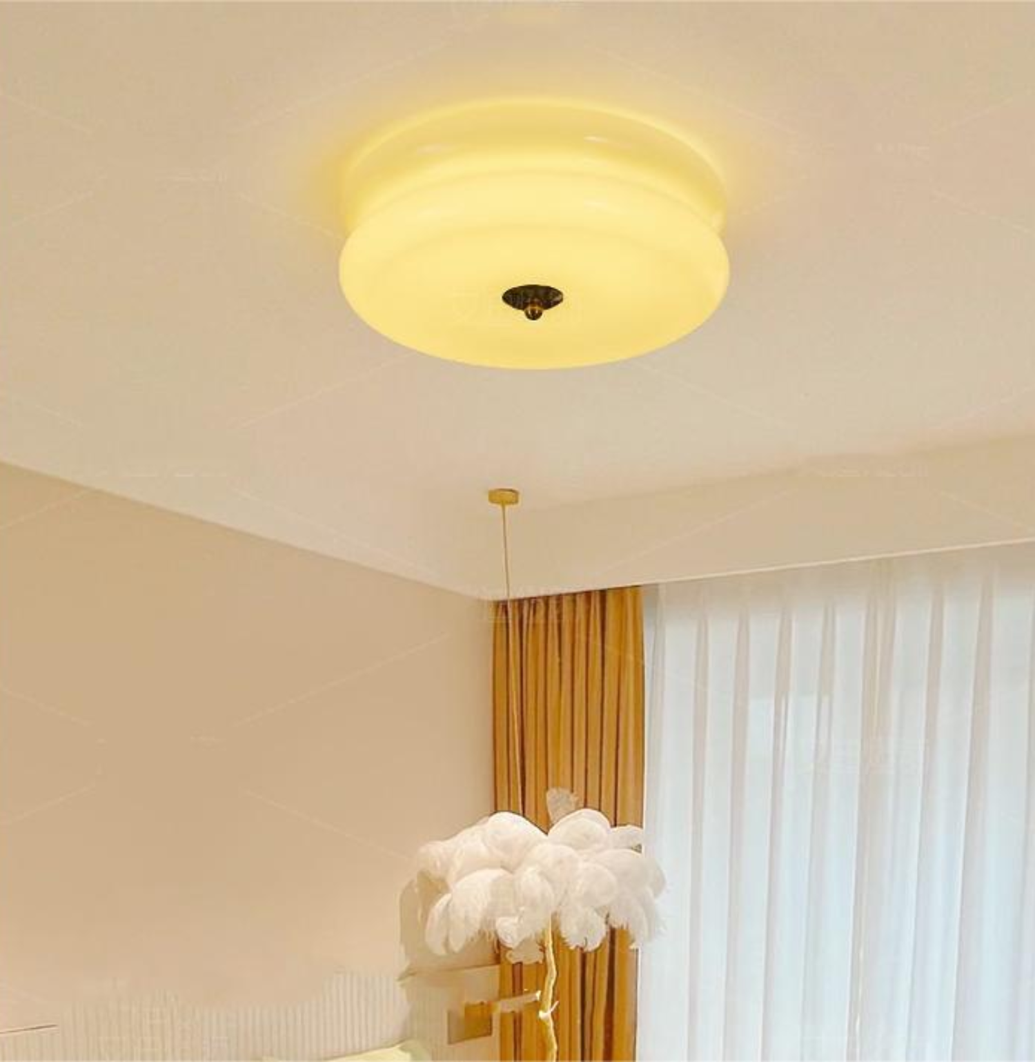 Art LED Glass Flush Mount Ceiling Lights -Homdiy