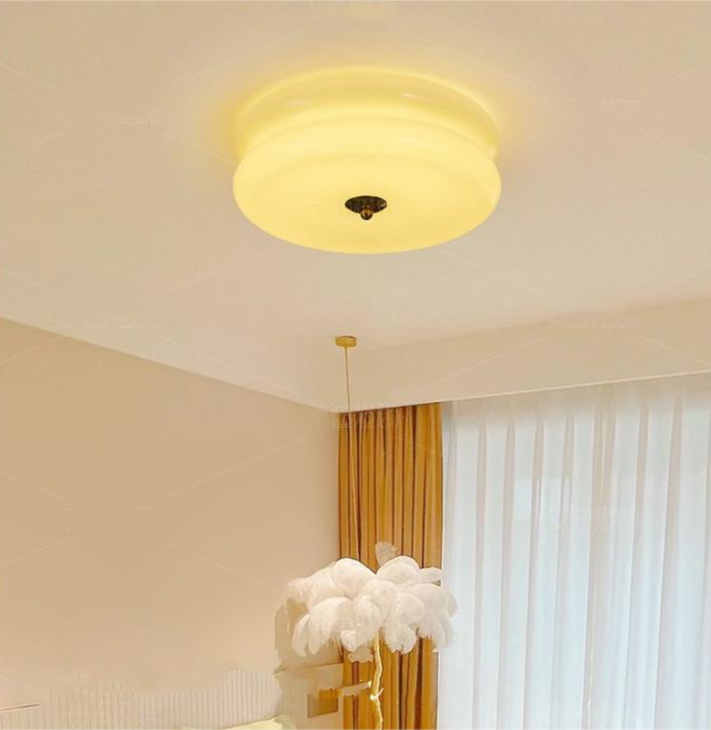 Art LED Glass Flush Mount Ceiling Lights -Homdiy