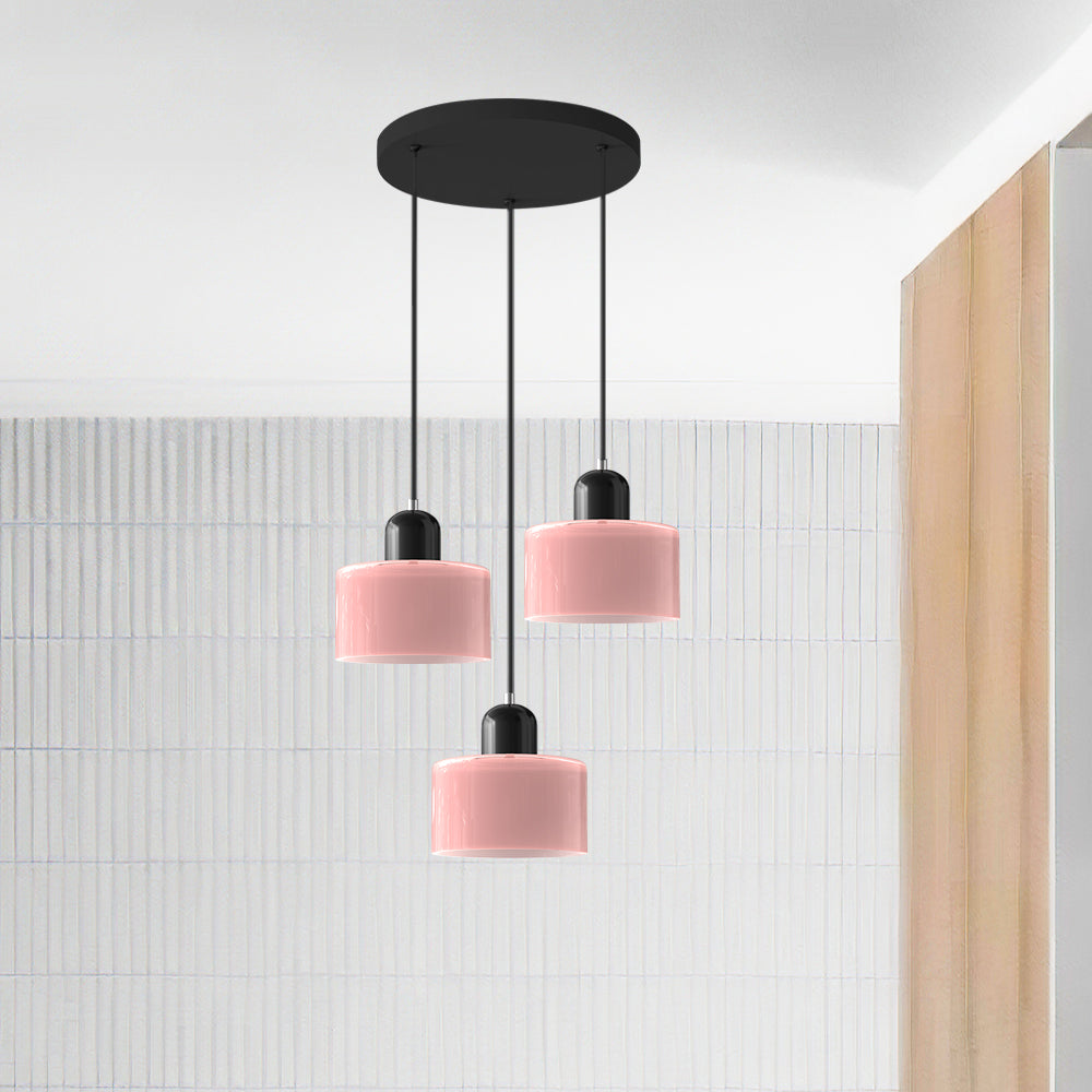 Contemporary 3-Heads Glass Pendant Light For Kitchen