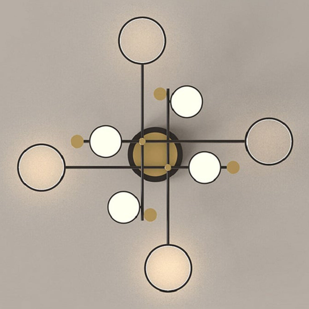 Circular Gold And Black LED Living Room Ceiling Light