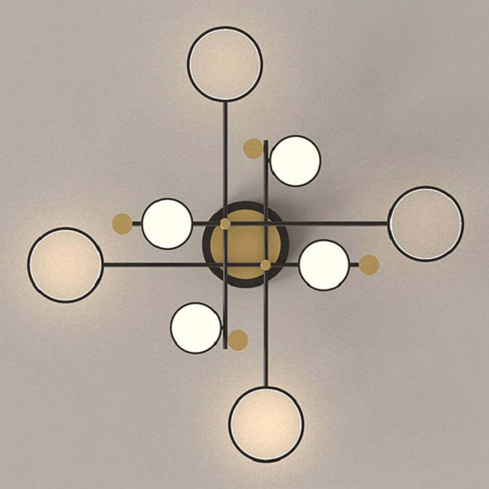 Circular Gold And Black LED Living Room Ceiling Light